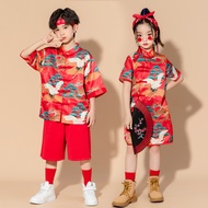 ชุดกี่เพ้าสีแดงสำหรับเด็กผู้หญิงเด็กผู้ชายสีแดงชุดจีนสไตล์จีน