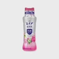 日本P&amp;G Lenor蘭諾-煮沸般超消臭汗味衣物除臭芳香顆粒香香豆490ml/瓶(香氛柔軟精,洗衣槽防霉,室內晾曬防臭劑,滾筒直立洗衣機適用) 清新花香(紅色)