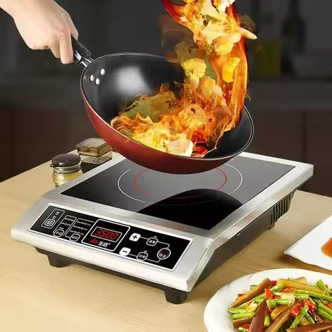 220v Upgrade Induction Cooker 3500W High-power Stir-frying Button Commercial Electric Cooker Canteen