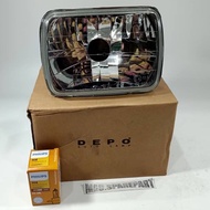 UNIVERSAL SEALED BEAM HEAD LAMP (RP) 6052 DEPO WITH H4 BULB