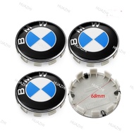 【Ready stock】4pcs BMW Wheel Center Caps Emblem, 68mm 56mm BMW Rim Center Hub Caps