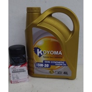 TOYOTA COLLORA CROSS 1.8 , ALTIS VIOS AVANZA , WISH 03y-08y OIL FILTER YZZN2 + KOYOMA 5W30 SEMI SYNT