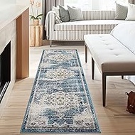 Vintage Runner Rug 2'3"x7'3" Hallway Runner Rug Oriental Floral Entryway Runners Low Pile Thick Carp