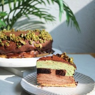 【花漾朋派】杜拜開心果巧克力千層/六吋