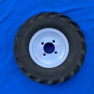 ยางพร้อมกะทะ4รู100 เบอยาง 16x6.50-8 ลายก้างปลา ยางขอบ8