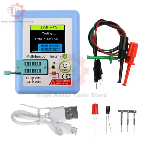 MF9 TFT1.8 Inch Transistor Tester Diode Triode Capacitance Meter LCR ESR Meter NPN PNP MOSFET IR Mul