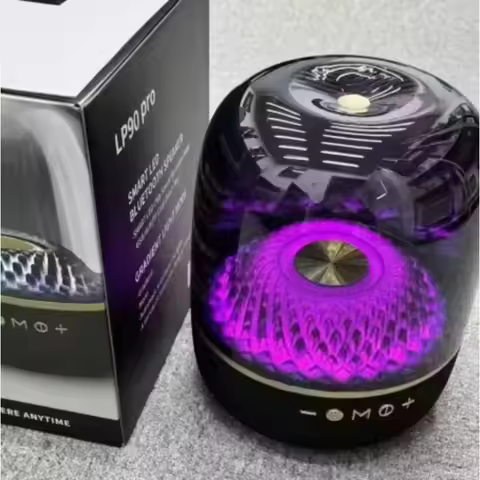 2025 Nuevo altavoz Bluetooth LP90 Pro: sonido portátil al aire libre mejorado con diseño de Aura Gla