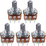 5pcs Top Adjustment Split Knurled Shaft Potentiometer Pot B50K 50K Ohm
