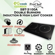 【ProChef】3100W Electric Double Burners Induction & High Light Cooker Periuk Induksi & Inframerah
