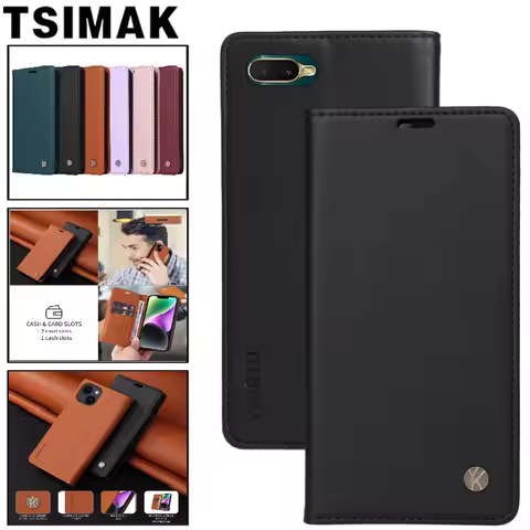 Business Leather Case For OPPO A5 A9 2020 A3S A5S A7 AX7 AX5S A12 A72 A73 A92S 5G Strong Magne Flip 