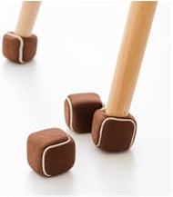 Square Tennis Ball Chair Leg Covers (Pack of 4), Brown – Floor Protection Furniture Feet Caps, Noise