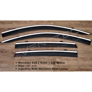 Mercedes EQA ( H243 ) 2022 2023 2024 2025 2026 Injection Door Visor With Stainless Steel Lining