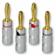 Set of 4 Nakamichi banana corn jacks with aluminum molded shell with 2 screws for firm fixed wire