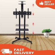 Double Layer 32" -70 inch Portable TV Trolley Stand Mount Bracket With Wheel