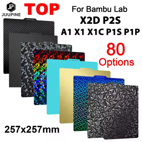 JUUPINE For Bambulab Build Plate 257x257mm Spring Steel Sheet X2D build Plate P2S A1 X1C P1S build p