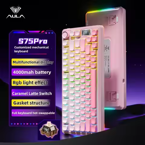 AULA F75/S75Pro Wireless/Bluetooth/Wired Mechanical Keyboard RGB Customized 75% Layout OEM Profile G