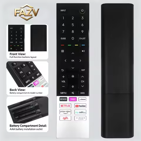 FAZV Voice Remote Control for Toshiba CT-95040 CT-95022 C350KP/E350KP 43-75" Z770KP/KN/KV/KW 55-75"