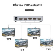 DTECH DT-7144 1 to 4 HDMI splitter supports genuine 2K - Signal does not consume, sharp images