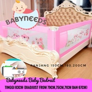 83 88 Cm Baby Bedrail Bed Rail Kasur Bayi Pengaman Kasur Bayi