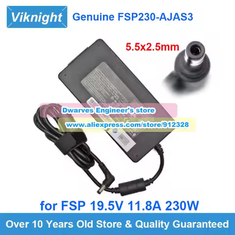 Genuine FSP FSP230-AJAS3 AC Adapter 19.5V 11.8A 230W for Intel NUC X15 LAPKC71E GM71DP MD62388 XMG F
