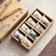 Set of 8 ceramic cups with capacity of 40ml