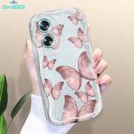 เคส ZeroQiQi สำหรับ OPPO A7 A74 A76 A78 A77S 4G A78 5G A79 5G A92 A9 2020 A93 2020 A95 A96 5G A98 5G เคสเนื้อครีมสีสันรูปผีเสื้อขอบลอนเคสโทรศัพท์เคสซิลิโคนแบบนิ่ม5G