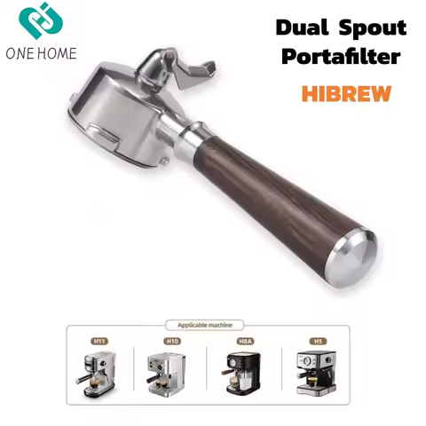 51mm Dual Spout Portafilter with Basket, Replacement Espresso Handle Compatible with HiBREW H10B H11