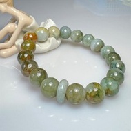 F54 冰潤三彩老油青 12mm 漸變色老料翡翠 手串 緬甸玉 手珠