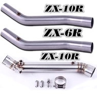 ZX6R ZX10R Slip On Exhaust For Kawasaki ZX6R ZX 10R ZX10R ZX-6R 2009~2014 Motorcycle Exhaust Contact Middle Link Pipe Co
