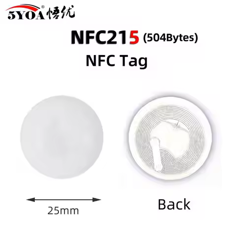 5pcs NFC Tag NFC215 Label 215 Stickers Tags Badges Lable Sticker 13.56mHz NTAG215 504 Bytes For TagM