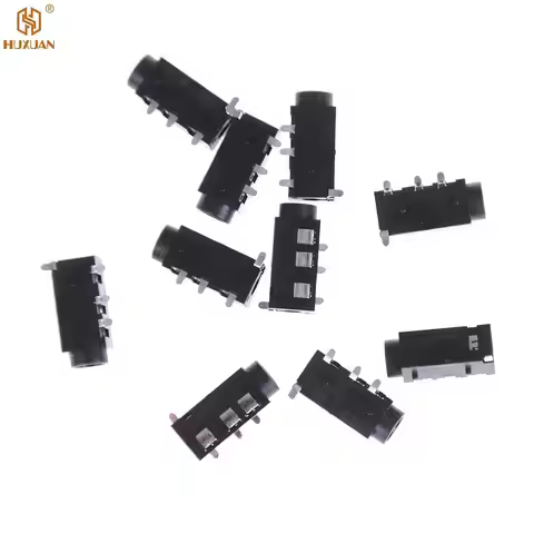10PCS Pj320a 3.5mm 4 Pin Jack Connector Female Audio Connector 4 Pin DIP Headphone Jack Socket PJ-32