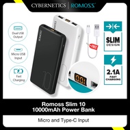 Romoss Slim 10 10000mAh Light &amp; Handheld Micro and type c Input, 2 Output Powerbank