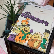 美國經典動畫電影摩登原始人印花圓領T恤卡通寬松純棉短袖百搭ins