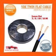 23/0.15 x 2C Twin Flat VDE Cable Black 2 Core PVC Insulated Twin Flat Wire Wayar Kabel Hitam Loose C