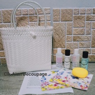 Penan Bag DIY Decoupage mini full kit by Cik Aien with step by step instruction / mini kit untuk dec