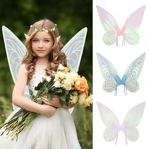 Cute Sparkling Fairy Wings for Adults Kids Halloween Costume Dress up Angel Wings for Girls Party Fa
