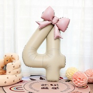 Birthday Bowknot Number Balloon 4 Girls Boys Birthday Party Scene Decoration Decoration Atmosphere P