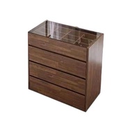 Modern Minimalist Closet Island Glass Top Display Cabinet Spacious Drawers Bedroom Storage Organizer