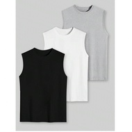 Plus Size Men's Casual Sleeveless 3 PiecesTank Top Set, 1XL-6XL, Summer