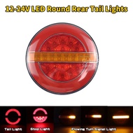 12-24V LED Round  Hamburger Rear Tail Lights Dynamic For Truck Lorry Van Caravan Bus Camper  Car Tra