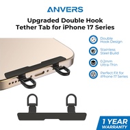 Anvers Double Hook Phone Tether Tab 0.2mm Ultra-Thin Stainless Steel Lanyard Patch for iPhone 17 Ser
