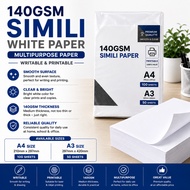 140GSM SIMILI PAPER (WOODFREE) A4 A3 | White Multipurpose Paper |THICK Paper/ End paper/ WRITABLE & 