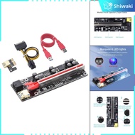 Shiwaki ShiwakiGraphics Card /1x 16x Stable Red Card Slot Solid Capacitors Ver 010S Plus Extension Riser Card for Mining Video Card GPU Mining Powered