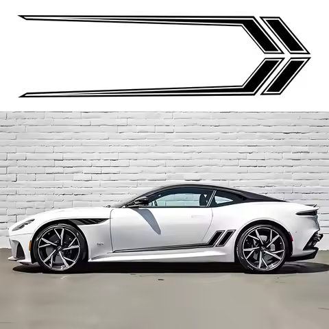 2010-2015 Racing Sport Stripes Car Waist Lines Sticker Auto Body Door Side Decor Vinyl Decals For Ca