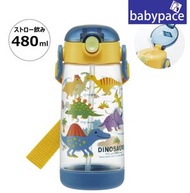 Skater - 日本 Disney 飲管式透明水樽連背帶 480ml 恐龍 624506 Dinosaur 吸管水壺 彈蓋水壺 兒童 新舊包裝隨機發送