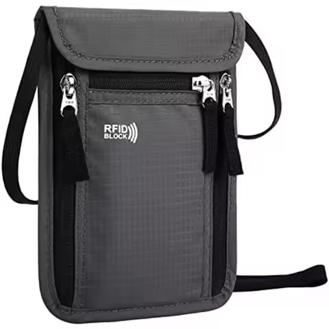 Travel Pouch Neck Wallet Family Passport Holder Organizer Case with RFID Blocking Passport Wallet Tr