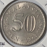 ( Syiling ) 50 Sen 1973 ( UNC ) Malaysia Parliament House