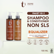PAKET ISI 2 Makarizo T1 Techno Nature Equalizer Shampoo & Conditioner 180 mL - Shampo Conditioner No