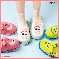 Daiso Korea X Pixar Toy Story microfiber slippers Cleaning Mop Slippers_Walking and cleaning- Forky_