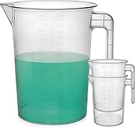 5 Liter Measuring Pitcher 3-Pack | 1.3 Gallon Shatterproof Plastic Large Graduated Mixing Pitchers, 